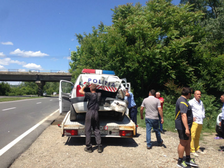 masina de politie lovita 2