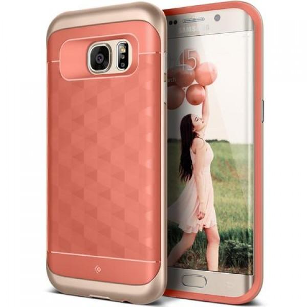 husa samsung s6 edge corai cu auriu