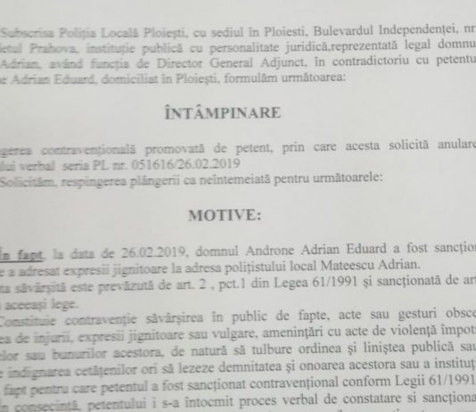 Minune/Consilierul juridic al Politiei Locale Ploiesti isi face datoria/FELICITARI
