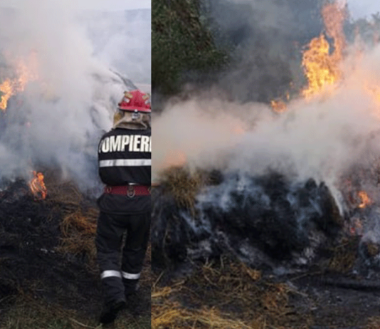 (FOTO) Incendiu provocat de joaca copiilor cu focul