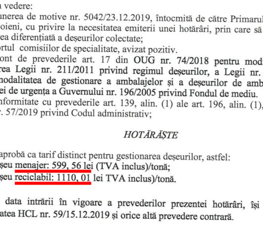 Cum se poate așa ceva? Colectarea gunoiului reciclabil costă la Neamț dublu față de colectarea gunoiului menajer