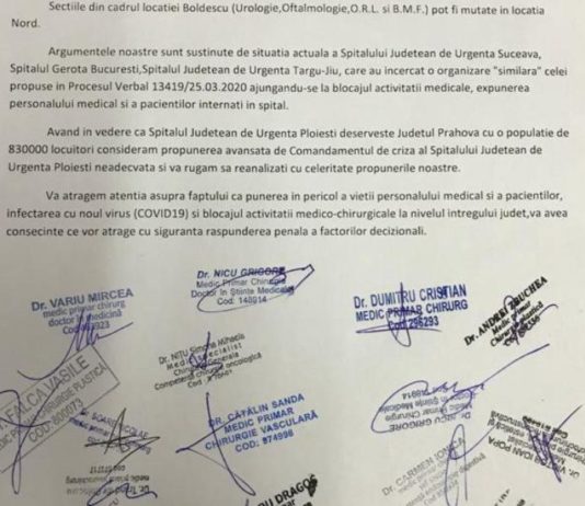 Spitalul Judeţean de Urgenţă Ploiesti pe urmele dezastrului de la Suceava/Maine, orele 08.30 – greva a salariatilor de la Sectia Chirurgie 1