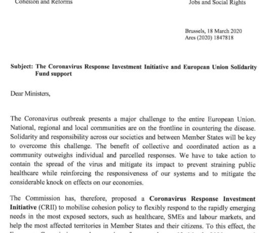 Scrisoarea adresata Romaniei de catre Comisia Europeana cu privire la structura suportului destinat Romaniei