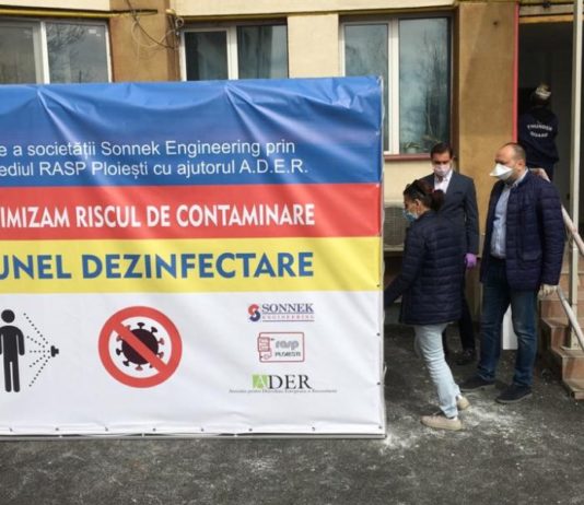 Prin intermediul R.A.S.P, și al Asociației pentru Dezvoltare Europeană și Reconstrucție (ADER), reprezentate de Raul Petrescu – s-a donat Spitalului Județean de Urgență Ploiești un TUNEL DEZINFECTANT de trecere