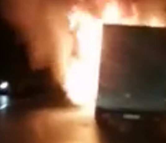 O dubita a luat foc pe DN1, in zona Posada (FOTO)