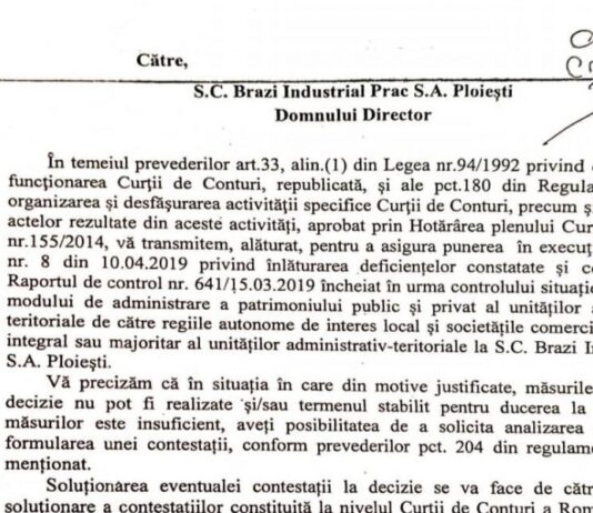 Cine din conducerea actualula a CJ Prahova si ce politicieni garantaeaza mentinerea in functie a unui director care și-a trecut pe persoana fizica administrarea S.C. Brazi Industrial Parc S.A. Negoieşti Negoieşti, in afara legii – si se considera deasupra legii ignorand autoritatea institutiilor statului roman!? – Ziarul Incisiv de Prahova
