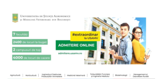 Admitere USAMV București: 1-23 Iulie 2021 Fii #extraordinar. Alege să transformi lumea într-un loc mai bun. Sol – Apă – Aer – Viață