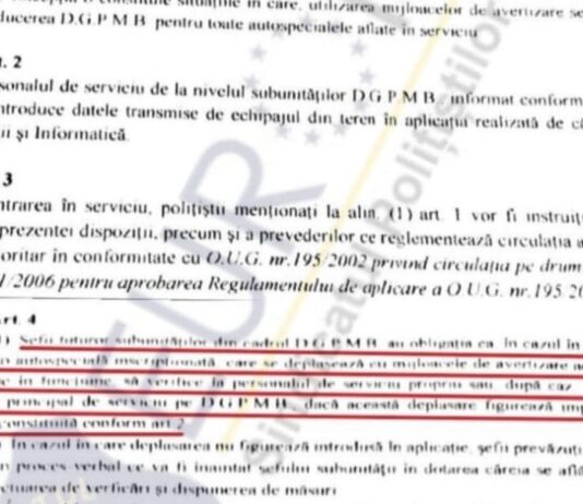 Dispoziție aberantă a șefului Poliției Capitalei