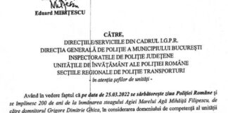 „Suntem curioși dacă șefii colegilor noștri din teritoriu se vor face că plouă și că nu vor avea posibilitatea să identifice subordonați care s-au remarcat în mod deosebit în activitatea profesională”