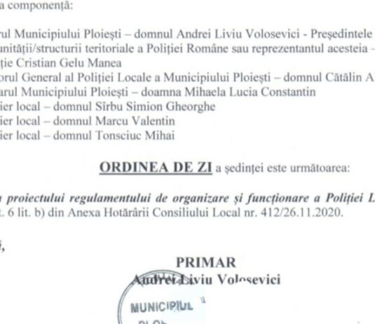 Tupeul si AROGANTA „Rechinului“ Don’ Andrei Volosevici- PRIMAR PLOIESTI/A incercat sa il salveze pe Nasul sau Don’ Spanu – Albu Catalin de raspunderea penala prin Comisia Locala de Ordine Publica, deci cu un reprezentant al POLITIEI