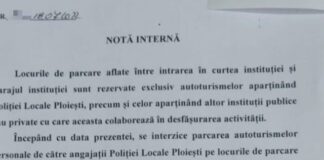 Directorul Albu Catalin (de la Politia Locala Ploiesti) emite abuziv „Note Interne”, fara valoare juridica, doar pentru hartuirea si provocarea politistului care l-a dat pe mana procurorilor
