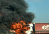 Un TIR a luat foc pe DN1