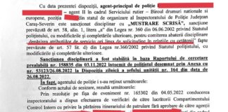 Căprării ieftine specifice stagiului militar din anii comunismului sunt validate efectiv prin dispozițiile de sancționare disciplinară emise de către șeful IPJ Caraș-Severin