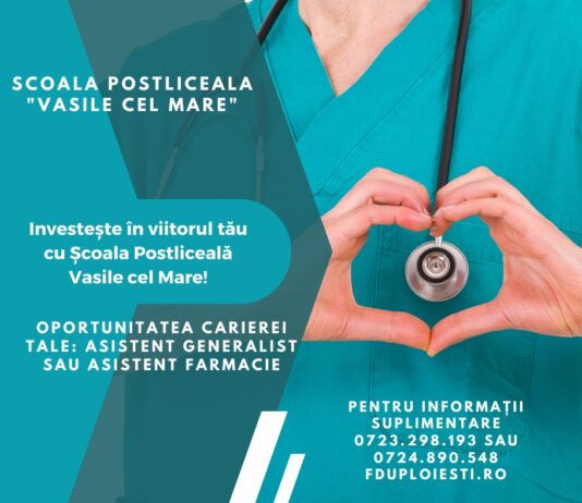 Școala Postliceală Sanitară „Sf. Vasile cel Mare” Ploiești Admitere 2023