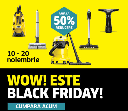 Reducerile WOW se întorc de Black Friday la Kärcher România: până la 50% discount la peste 50 de produse