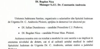 O noua lovitura pentru MARIONETELE PSD-ULUI DIN PRAHOVA/SANITAS SUSTINE ECHIPA IULIAN DUMITRESCU (presedintele Consiliului Judetean Prahova) – Bogdan Nica (primarul municipiului Ploiesti) – Ziarul Incisiv de Prahova