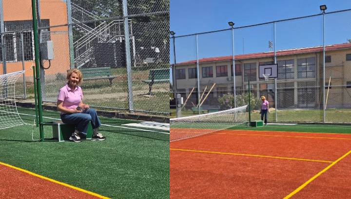 Cum arată terenul de sport de la Școala din Cătina, după modernizare